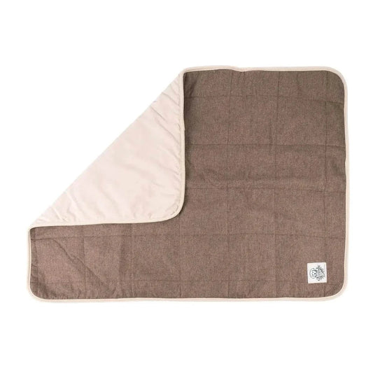 GreenDog Crate Blanket in neutral tones on dog crate for pet comfort and style