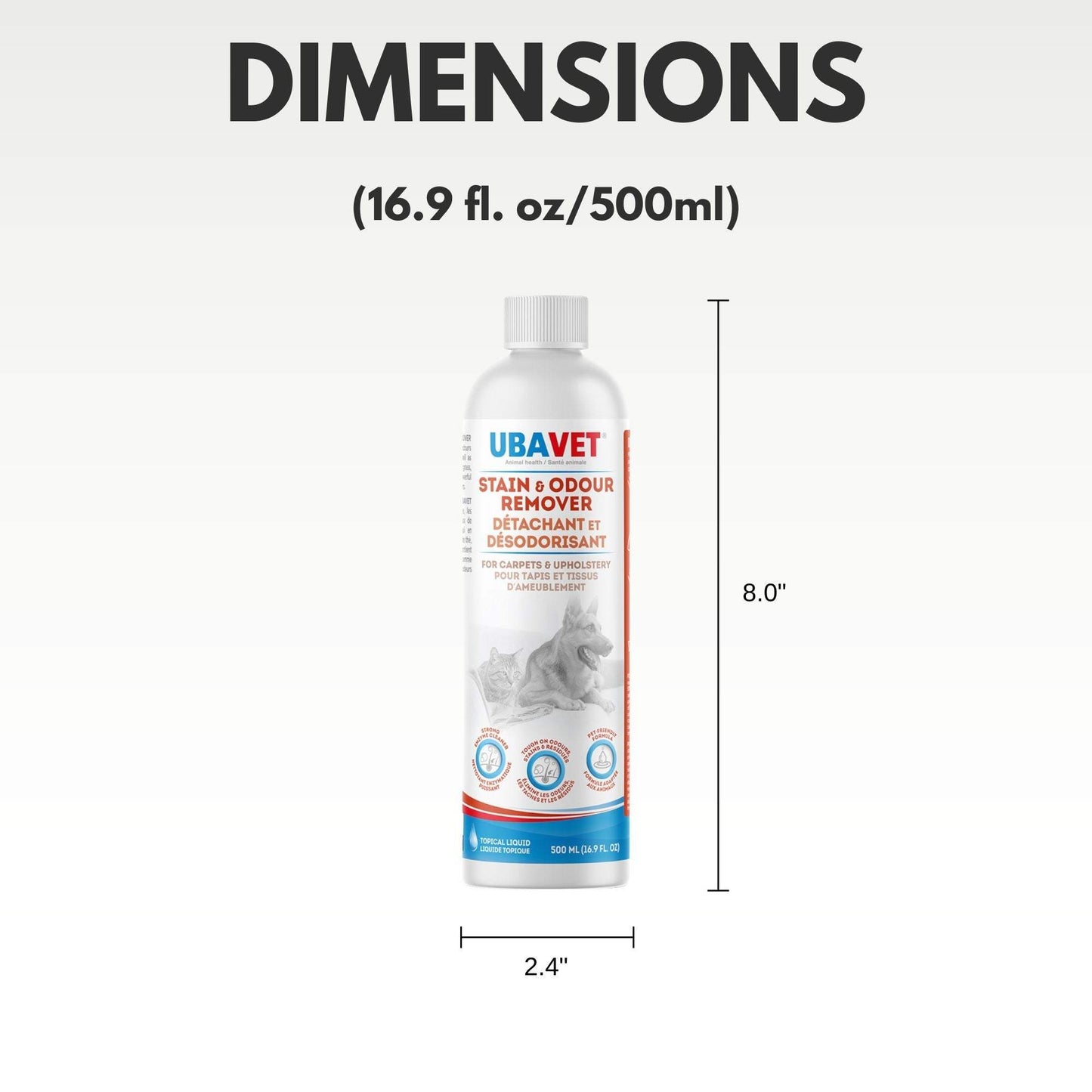 Stain and Odor Remover for Pets – Powerful Enzyme Cleaner 16.9 fl oz