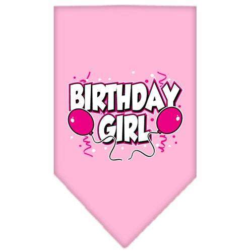 Pet and dog bandana with "Birthday Girl" and "Birthday Boy" text, cotton, durable, machine washable, two sizes for small to large pets