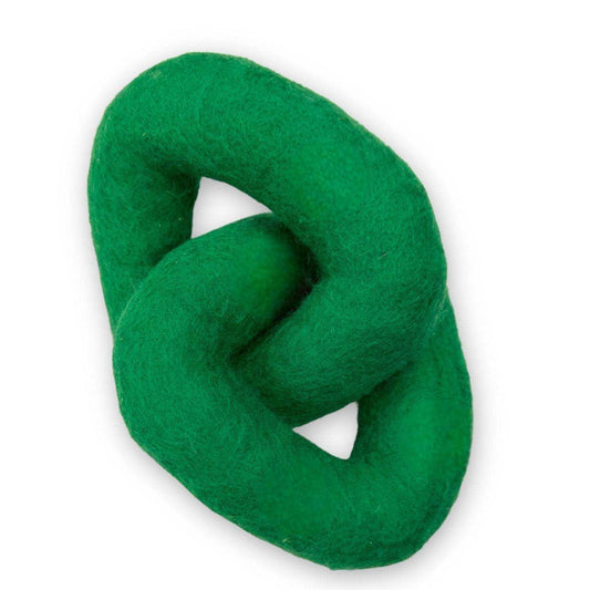 Handmade loop felt dog toy made from wool for chewing and playing