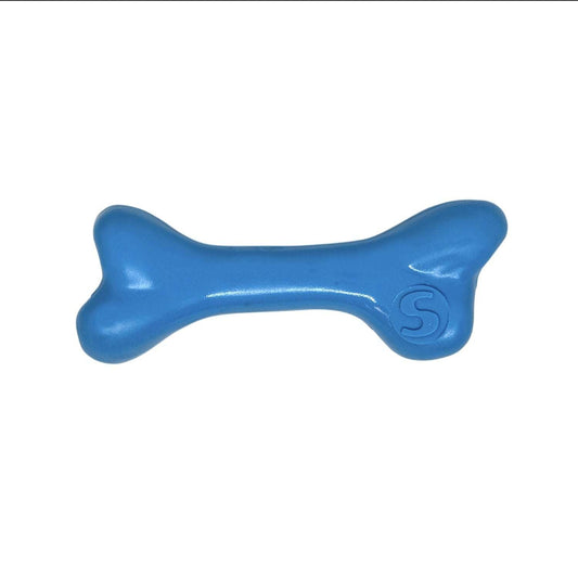 PUP-X durable yellow rubber bone dog toy for large dogs floating chew fetch toy made in USA