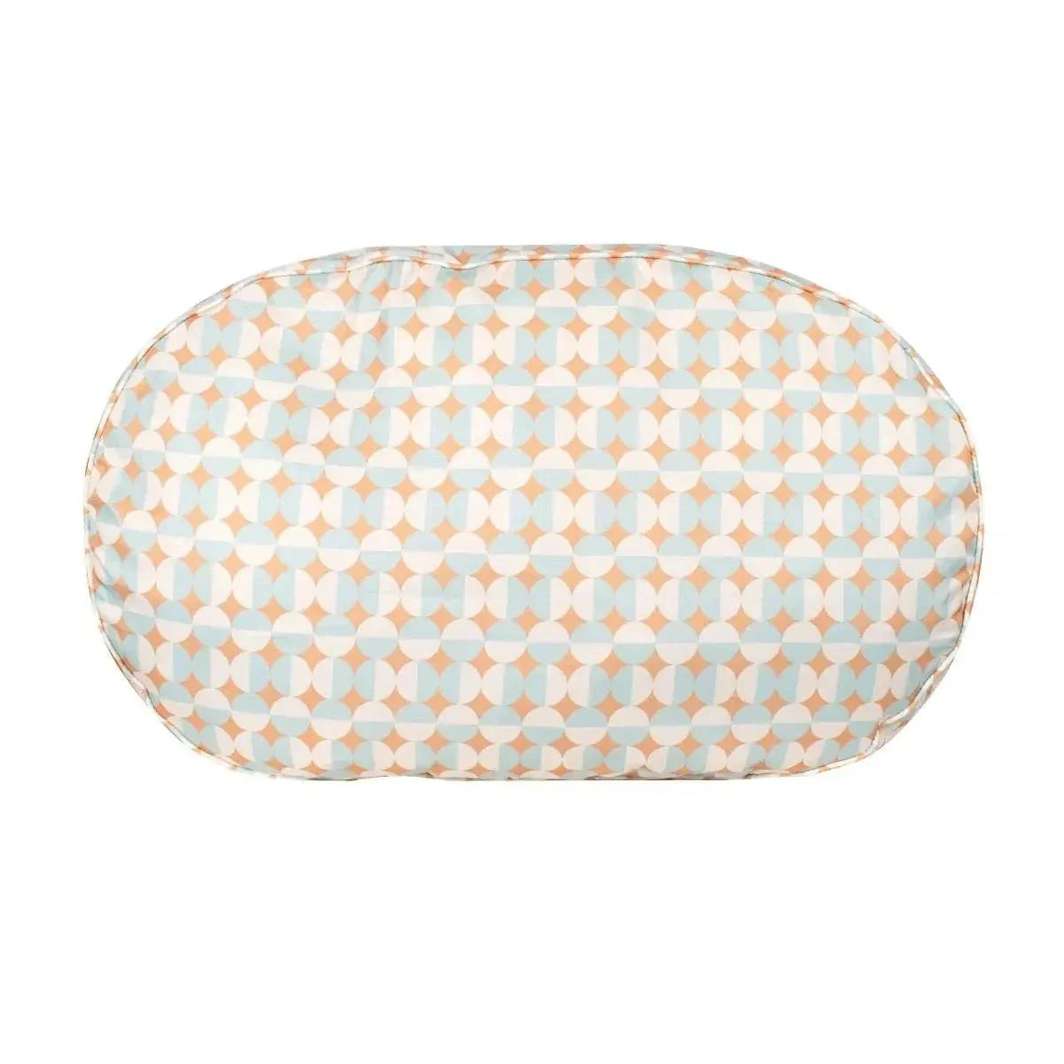 Modern Oval Lounger Dog Bed with Geo Pattern for Comfortable Pet Resting