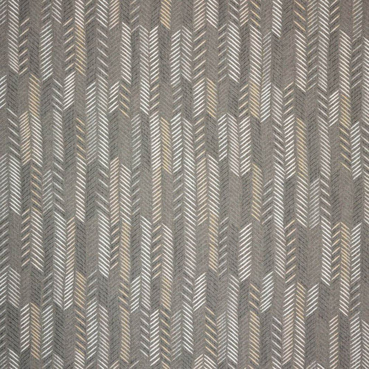 Gray Sunbrella fabric with hand-drawn chevron pattern for round pet bed upholstery