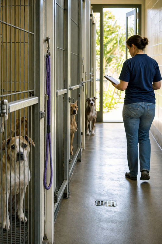 Aisles of Empty Kennels