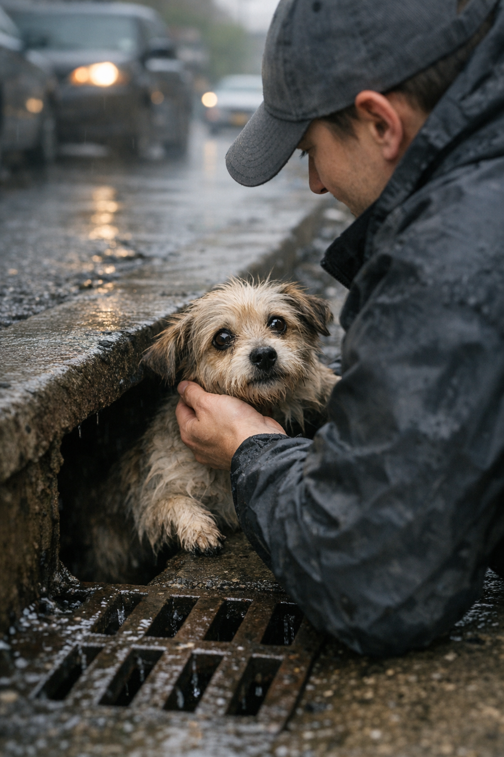 Second Chance Rescue NYC team rescuing a stray dog trapped in a storm drain in Queens, New York