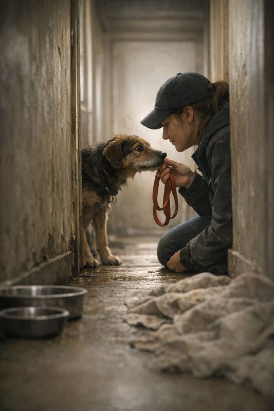 Thirty dogs quietly waiting at Claiborne Animal Shelter before rescue transport