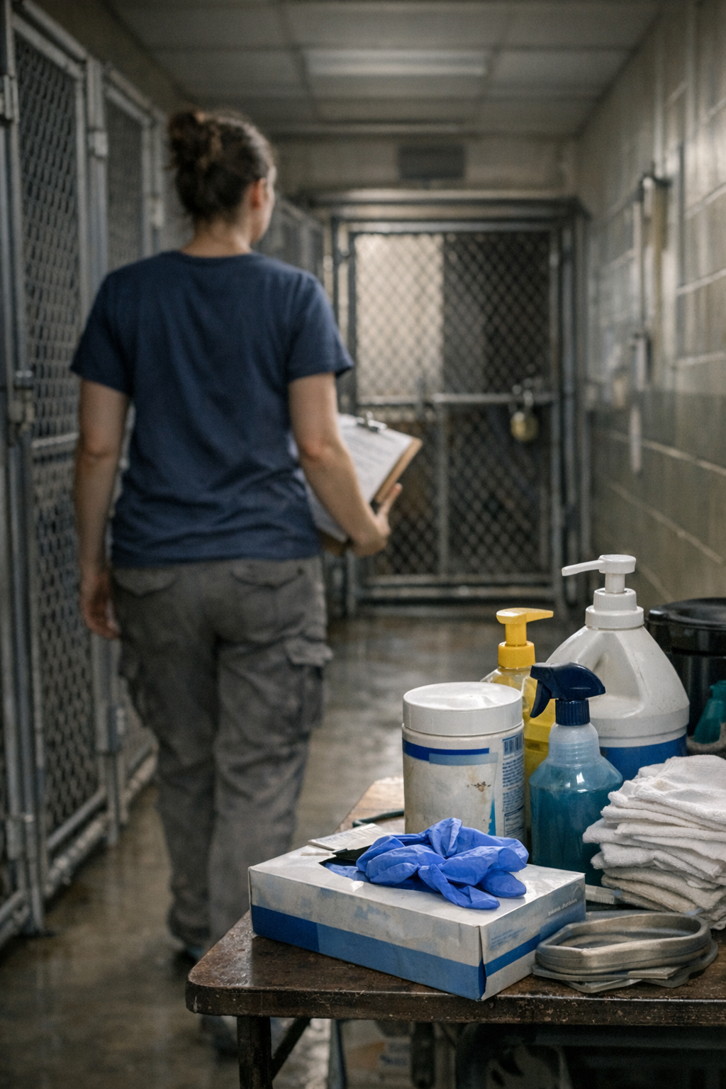 Closed gates of Edgecombe County animal shelter during parvovirus quarantine