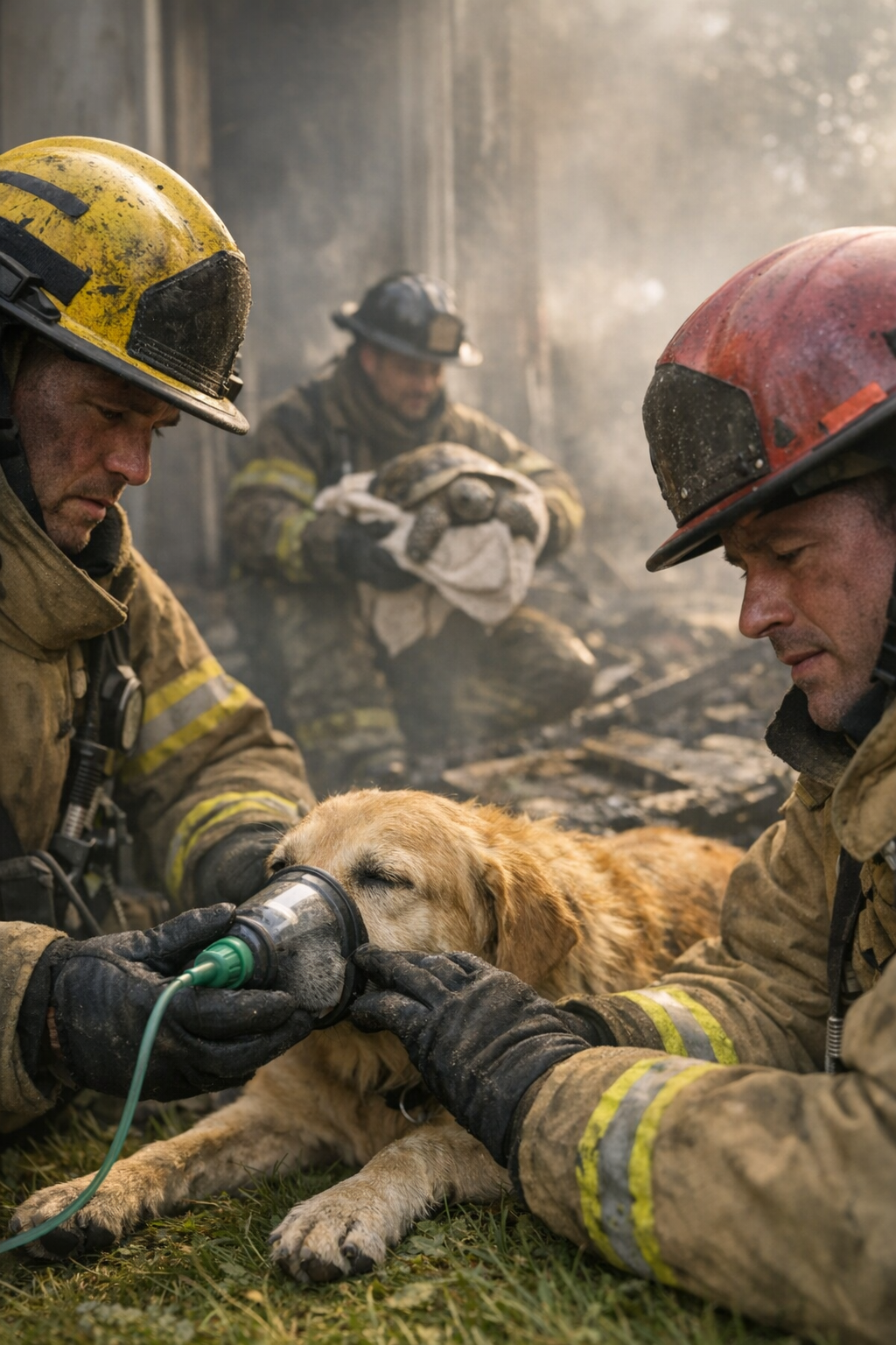 Smoke and Stillness: A Dog Pulled Back