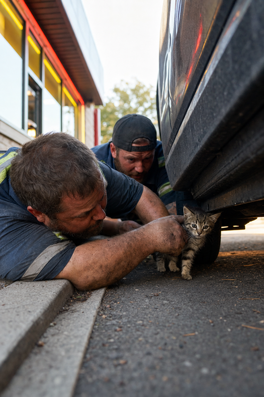 Metal and Fur: Kitten Freed in the Drive-Through
