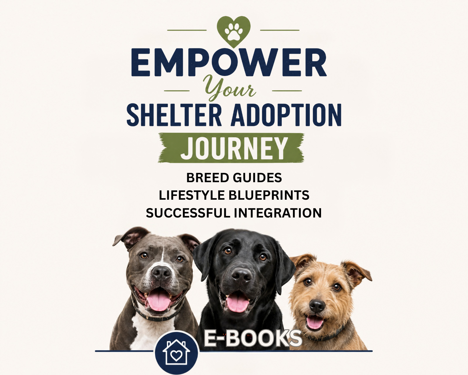 Digital e-books guide for shelter dog adoption with breed-specific health and lifestyle tips