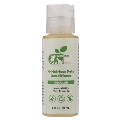 ReNewedPet 4-Hairless Pets Regular Conditioner for normal to oily skin, 2 oz bottle with natural organic ingredients