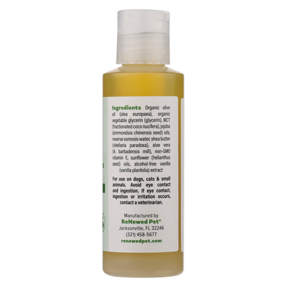 4-Hairless Pets Regular Conditioner bottle for natural skin care of hairless pets with organic ingredients