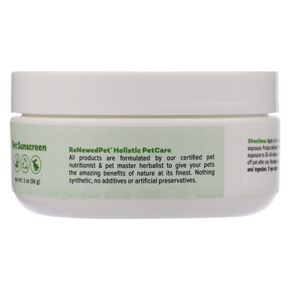 4-ALL PETS natural organic pet sunscreen in white jar for sensitive pet skin protection