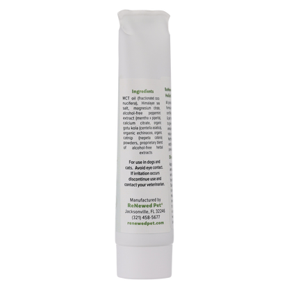 Natural pets toothpaste and gum cleanser tube with organic ingredients for dogs and cats