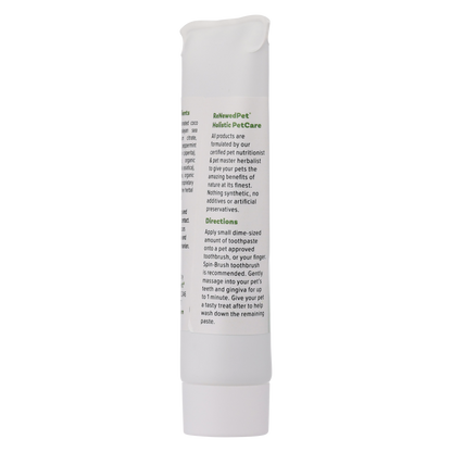 Natural pets toothpaste and gum cleanser tube with organic ingredients for dental care