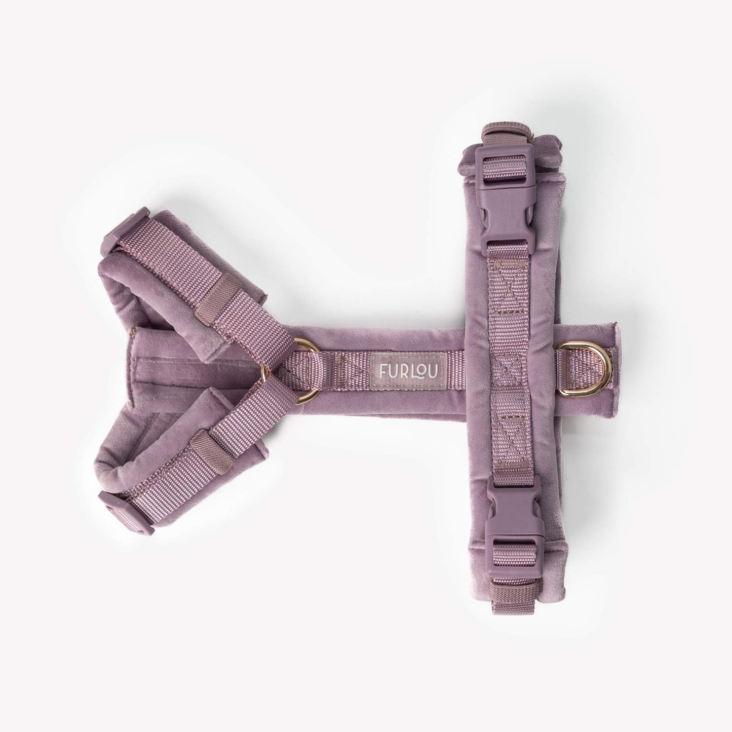 Lilac Velvet Dog Harness: Stylish, Comfortable, Adjustable Accessory
