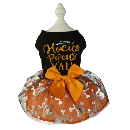 Pet Clothes Halloween Dog Cat Party Decoration Halloween Skull Black Costume