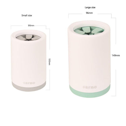 Paw Cleaner portable devices in small and large sizes with silicone bristles for cleaning pet paws
