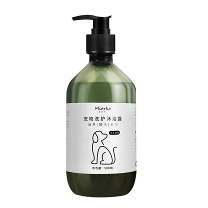 500ml green bottle pet shampoo with dog icon for deodorizing and cleaning pets