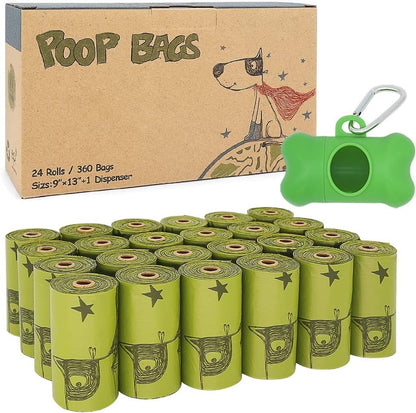 Eco-friendly biodegradable dog poop bags with extra thick, leak-proof design and scented or unscented options
