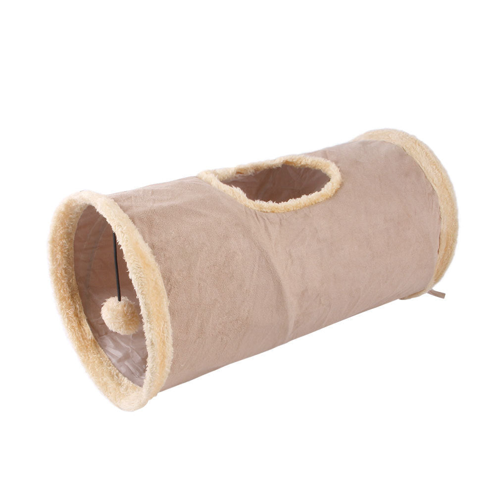 Folding Suede Cat Tunnel Toy Folding Compact For Storage