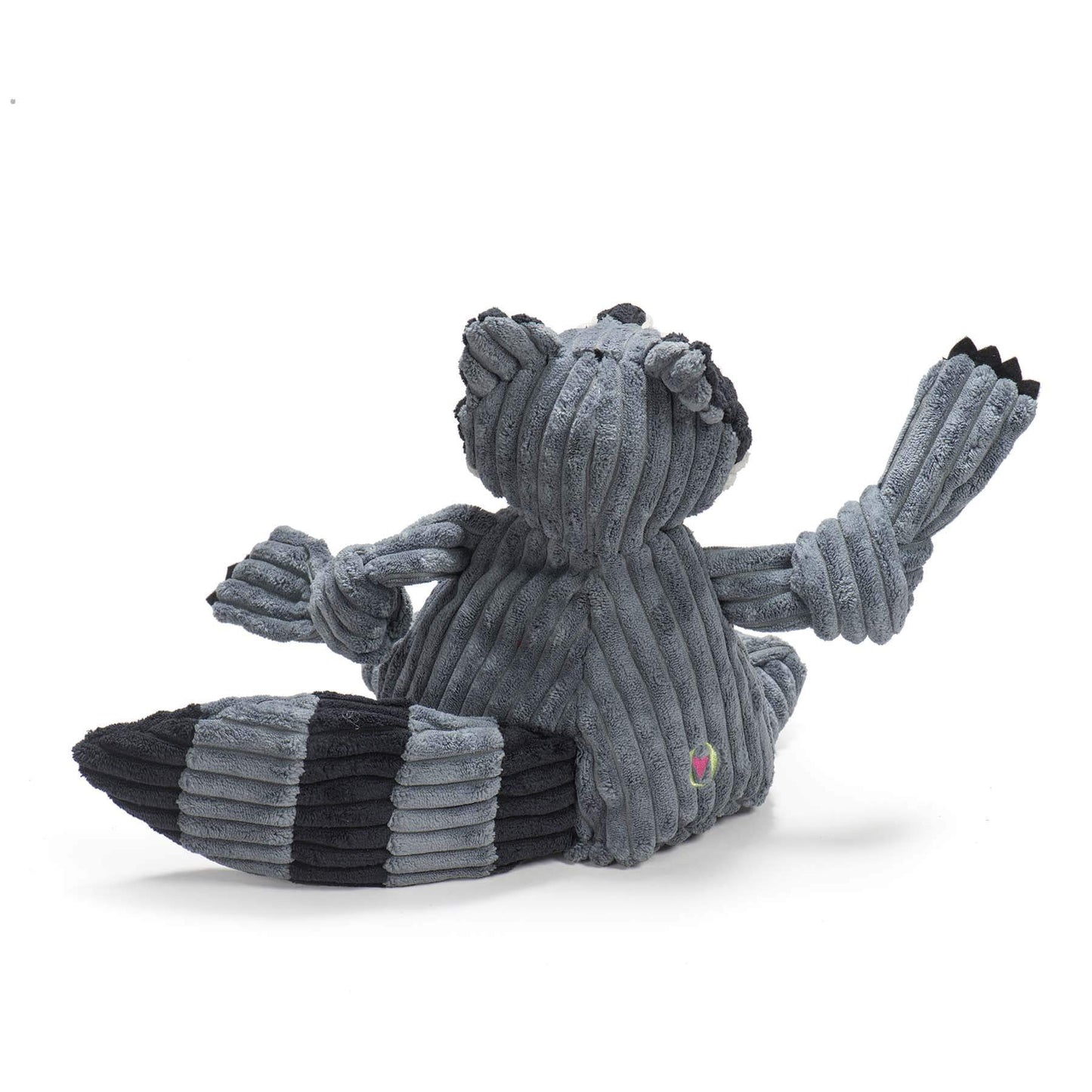 Reggie Raccoon Knottie® plush dog toy with durable Tuffut Technology and squeakers