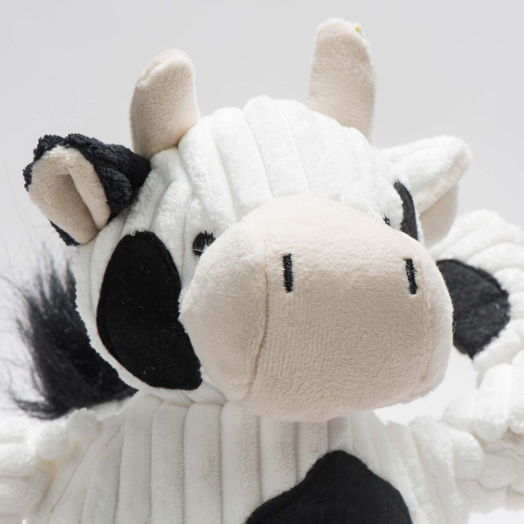 Dottie Cow Knottie® Plush Dog Toy with durable Tuffut Technology and squeakers for dogs and puppies
