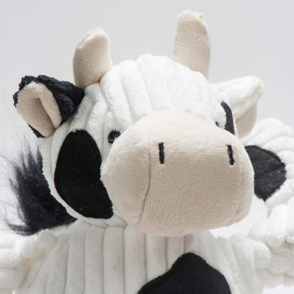 Dottie Cow Knottie® Plush Dog Toy with durable Tuffut Technology and squeakers for dogs and puppies
