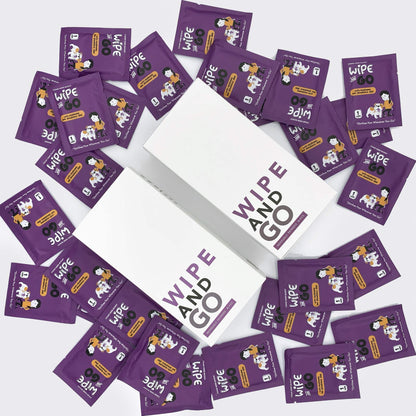 Individually packaged hypoallergenic dog wipes with ginseng and aloe vera for safe pet cleaning