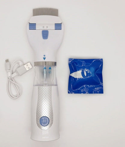 USB rechargeable pet lice remover with stainless steel needles for dogs and cats