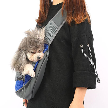 Breathable mesh pet carrier handbag sling with adjustable shoulder strap for small dogs and cats hands-free carrying