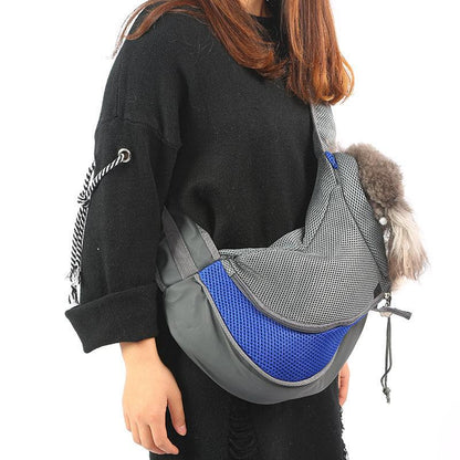 breathable mesh pet carrier handbag sling for small dogs and cats hands-free shoulder bag