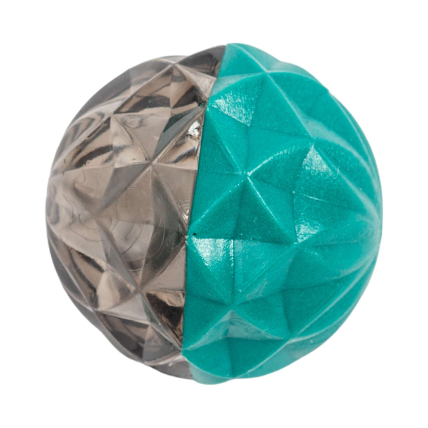 Country Living Geometric Textured Ball Dog Chew Toy in teal and gray for interactive play and dental care