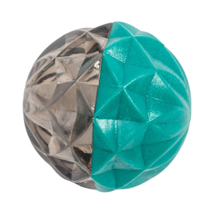 Country Living Geometric Textured Ball Dog Chew Toy in teal and gray for interactive play and dental care