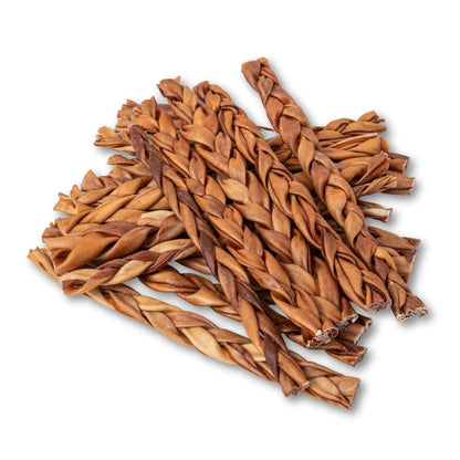 Braided collagen stick dog treats for joint health, 12-inch, all-natural, high protein, safe alternative to rawhide, 4-pack