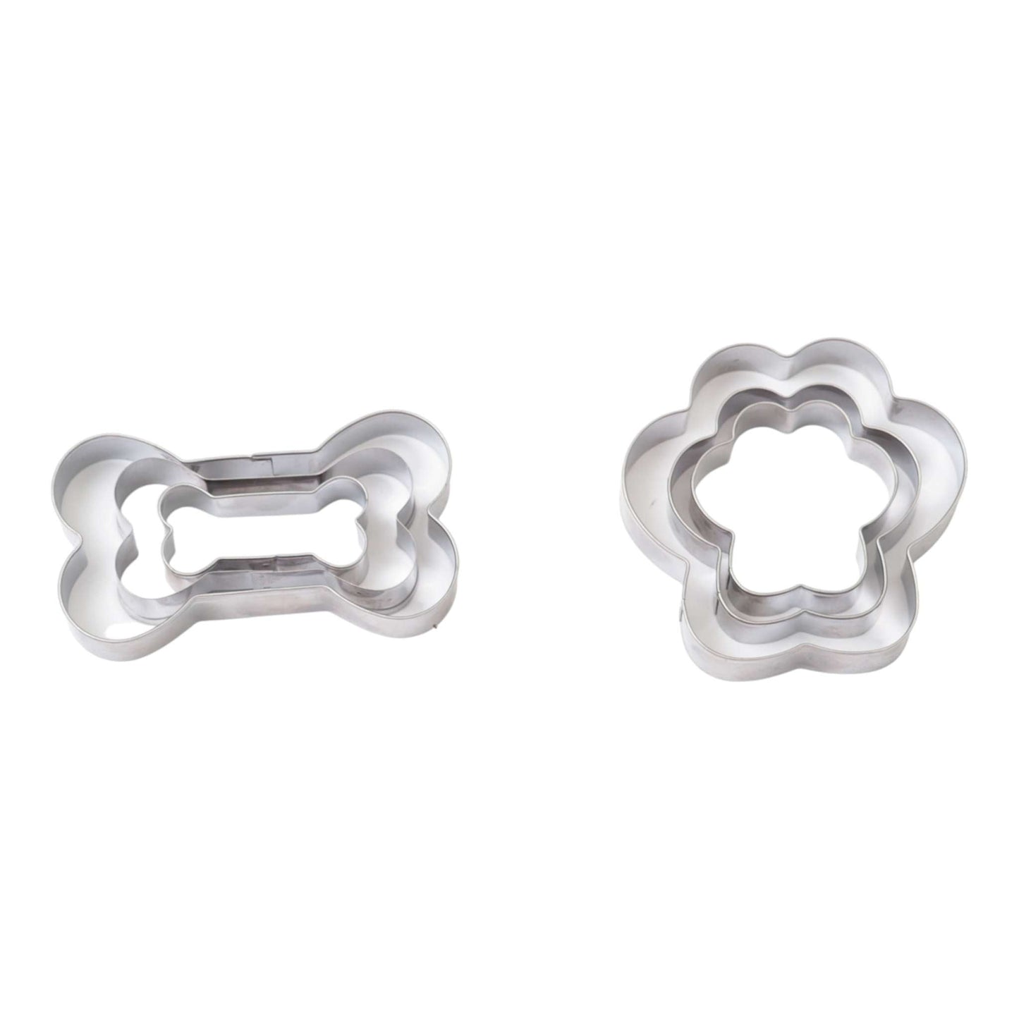 Country Living 6-piece stainless steel cookie cutter set with paw and bone shapes for baking and dog treats
