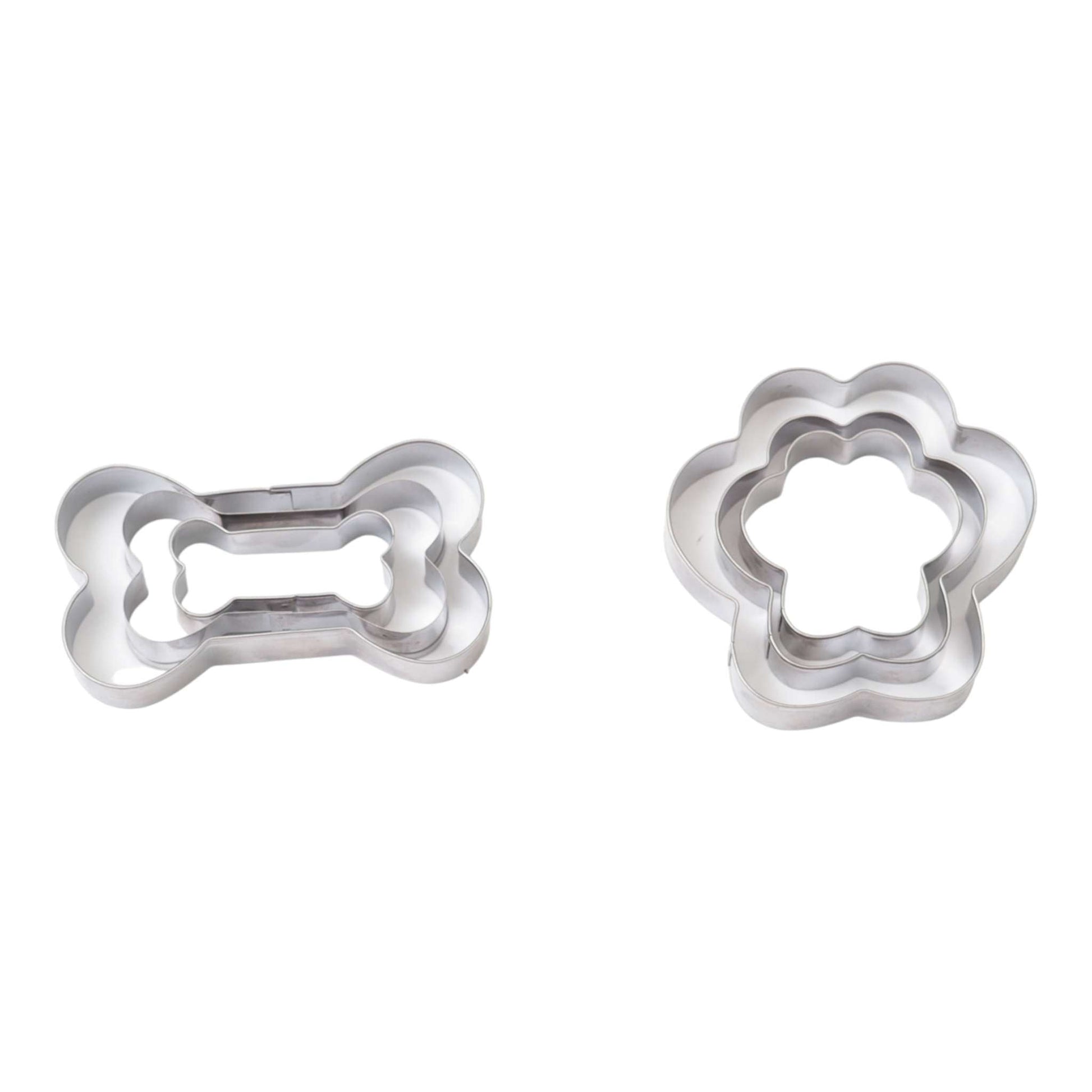 Country Living 6-piece stainless steel cookie cutter set with paw and bone shapes for baking and dog treats