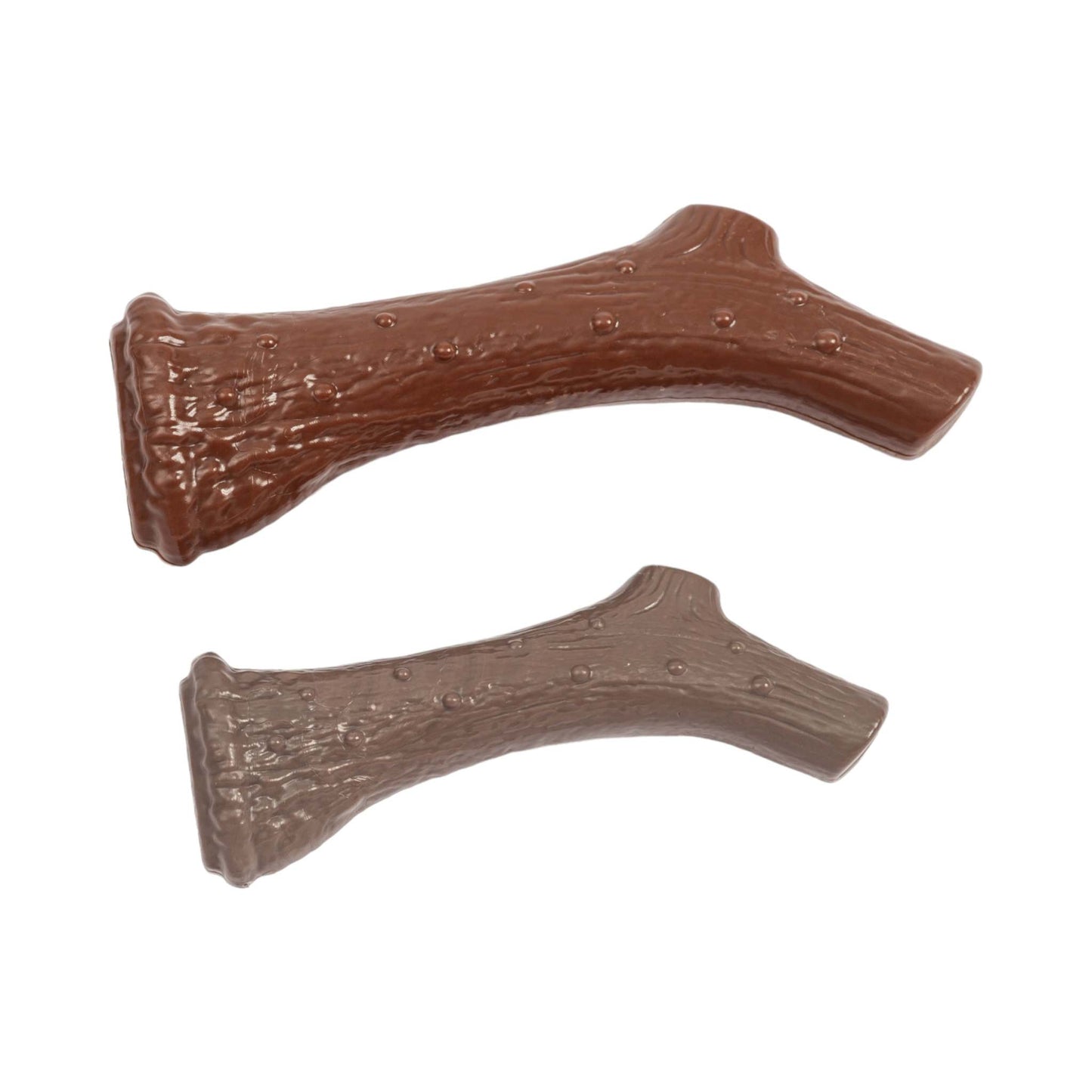 Country Living Nylon Antler dog chew toys in brown and gray with natural chicken flavor for durable chewing and dental health