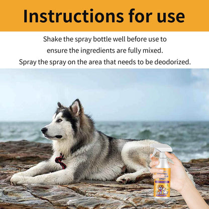Pet Fabric Deodorizer Spray bottle for freshening and removing pet odors indoors