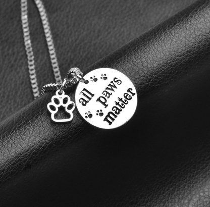 All Paws Matter Pendant Necklace- Pet Rescue Jewelry for Animal Lovers