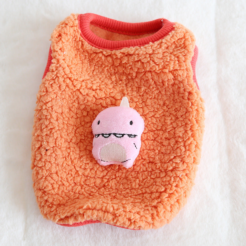 Dinosaur Thermal Vest Pet Fleece Clothing