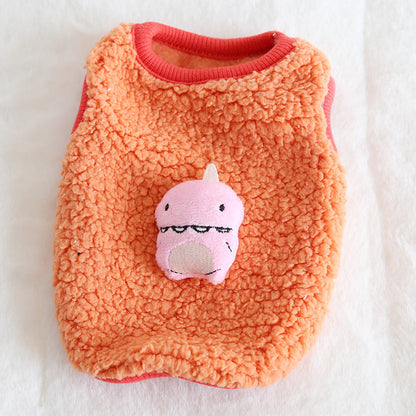 Dinosaur Thermal Vest Pet Fleece Clothing