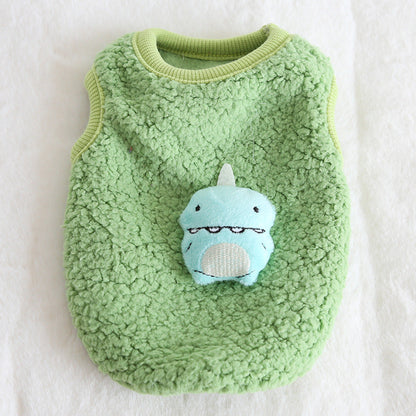 Dinosaur Thermal Vest Pet Fleece Clothing