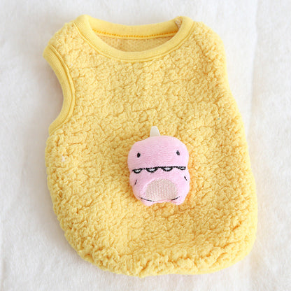 Dinosaur Thermal Vest Pet Fleece Clothing