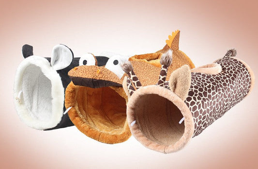 Crinkle Cat Plush Tunnel 3 Animal Styles