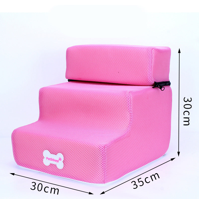 Factory Direct Sale Dog Stairs Pet Climbing Ladder Sponge Steps Small Dog Teddy On The Sofa Bed Climbing Ladder Can Be Customized