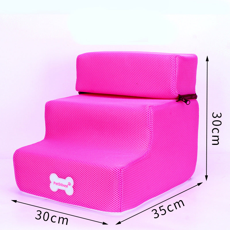 Factory Direct Sale Dog Stairs Pet Climbing Ladder Sponge Steps Small Dog Teddy On The Sofa Bed Climbing Ladder Can Be Customized