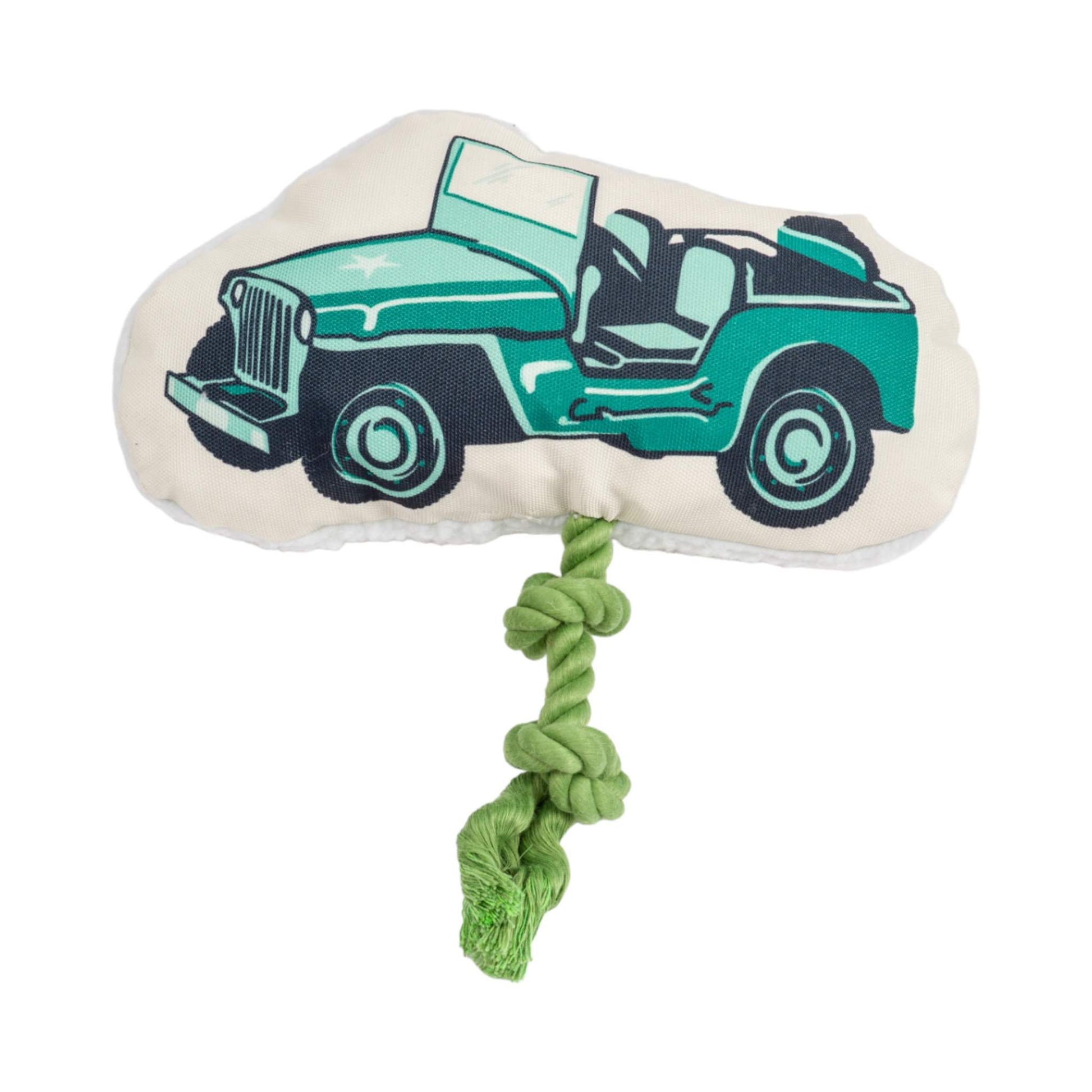 Country Living Retro Army Jeep Plush Dog Toy - Active Play & Snuggles