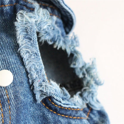 Dog Jean Jacket - Stylish Blue Denim Pet Coat & Vest for Small Dogs