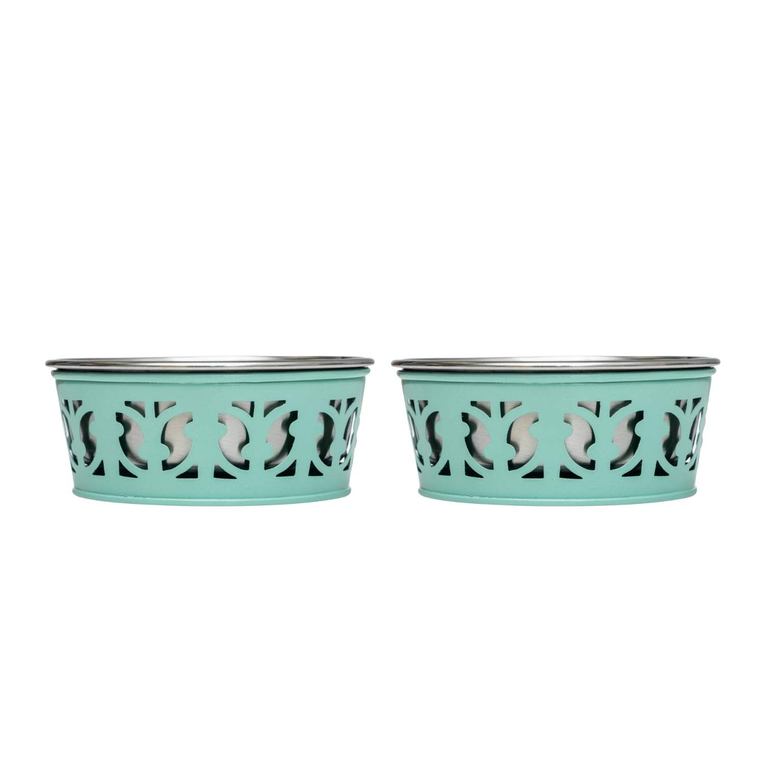 Country Living Set of 2 Stainless Steel Dog Bowls – Farmhouse Style